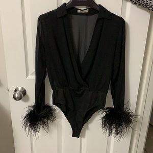 Chelsea sheer black bodysuit